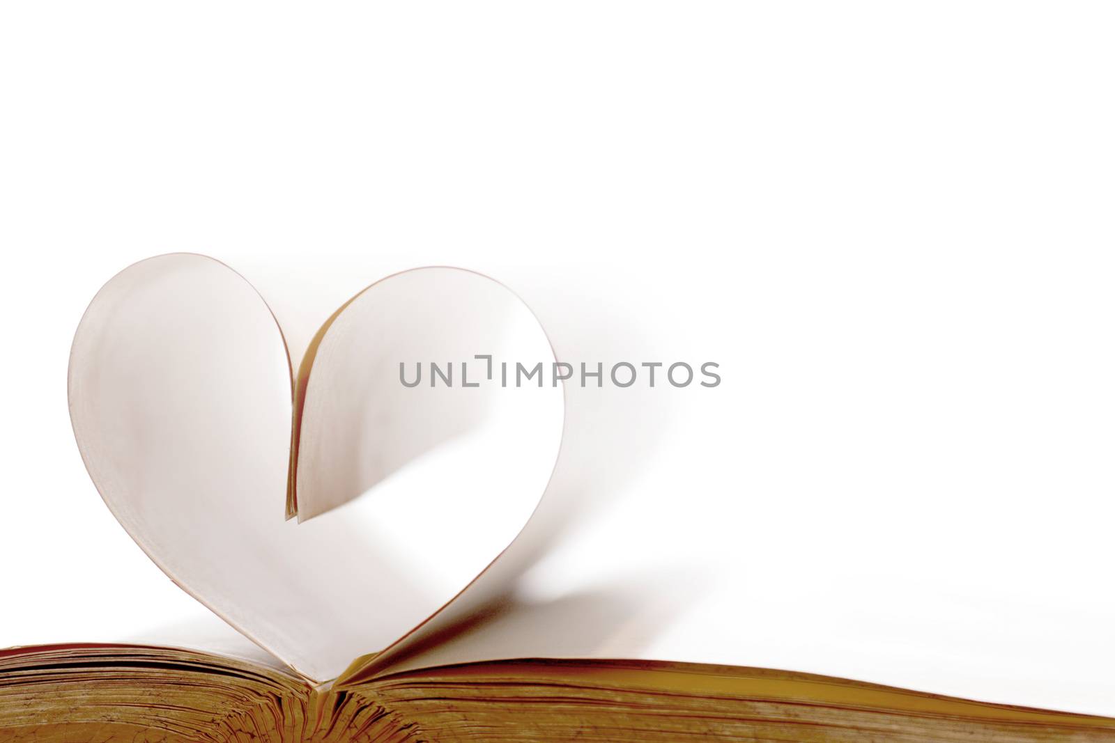 Heart made from book pages, love reading, Valentines day concept