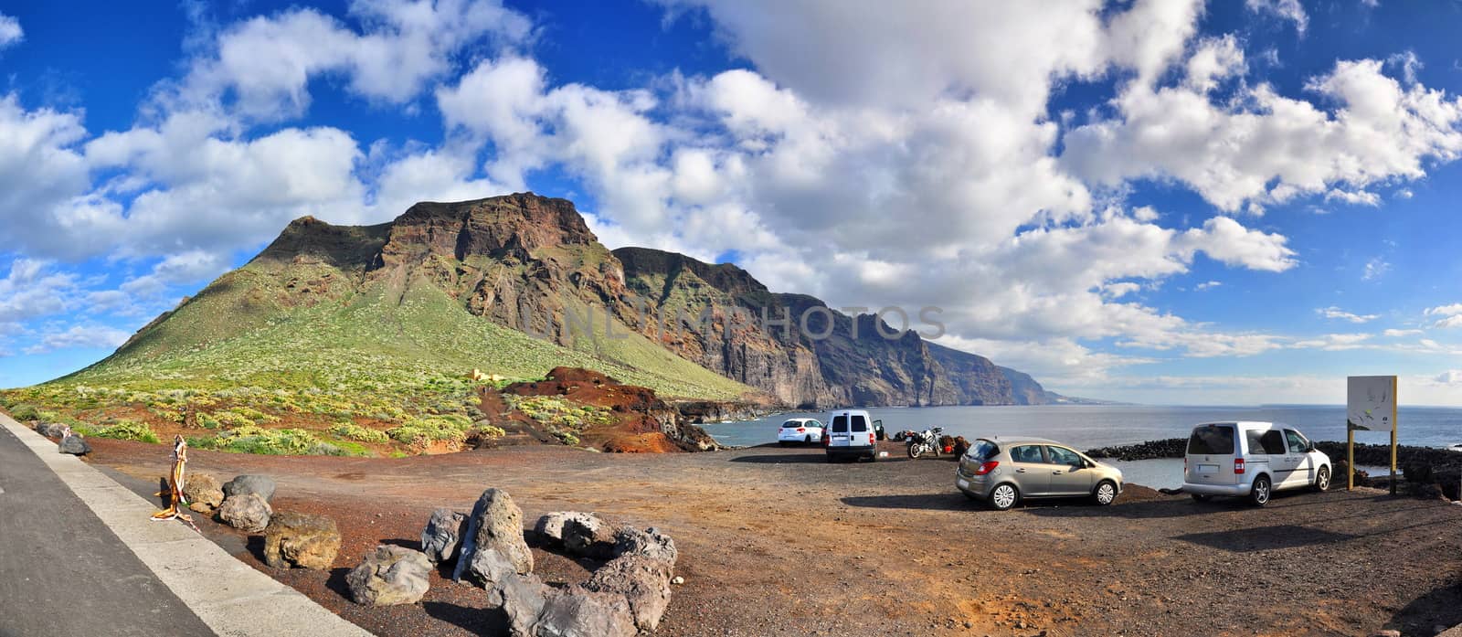 Coast with rocky mountains, Panorama in Tenerife, Canarian Islands
