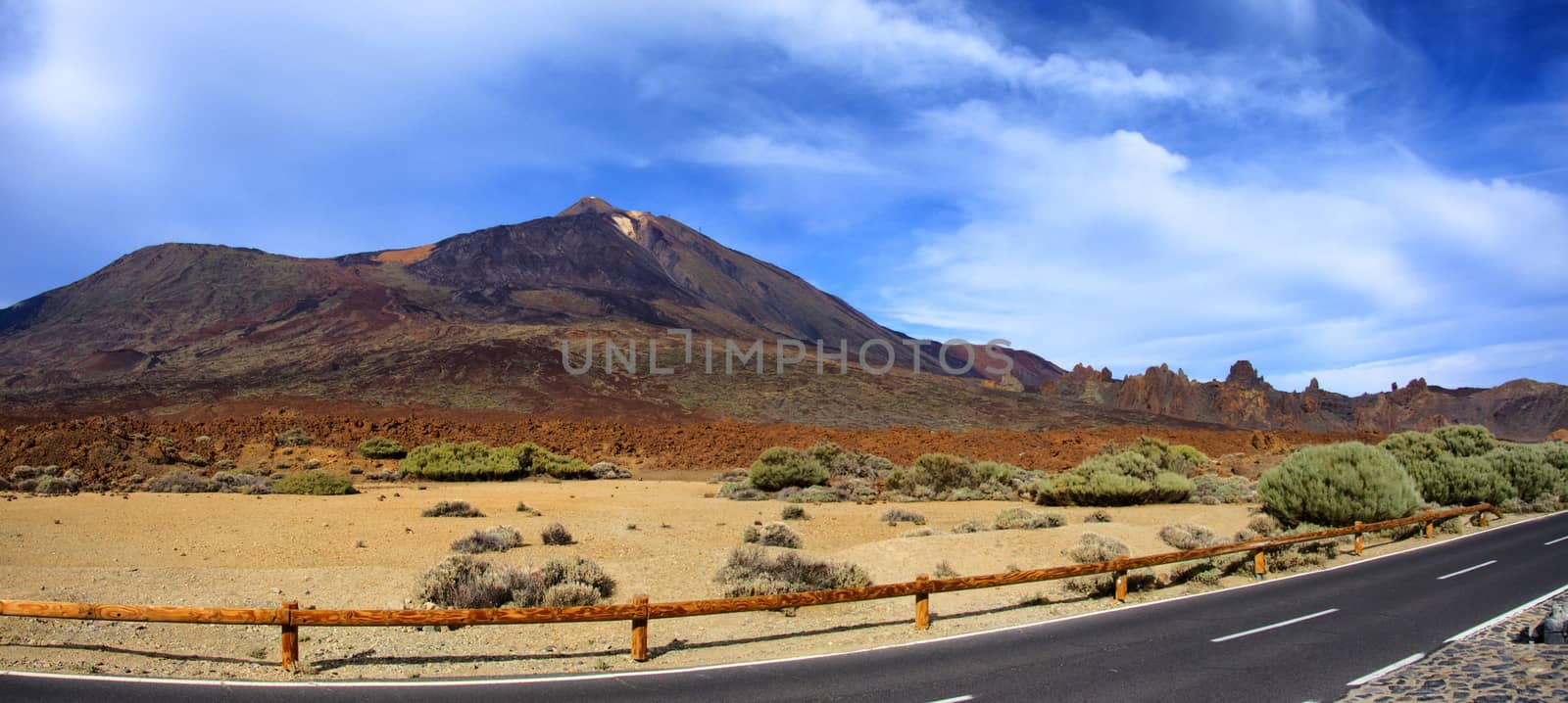 Sand Desert with blue sky, Panorama, Teide volcano, Tenerife, Canarian Islands by Eagle2308