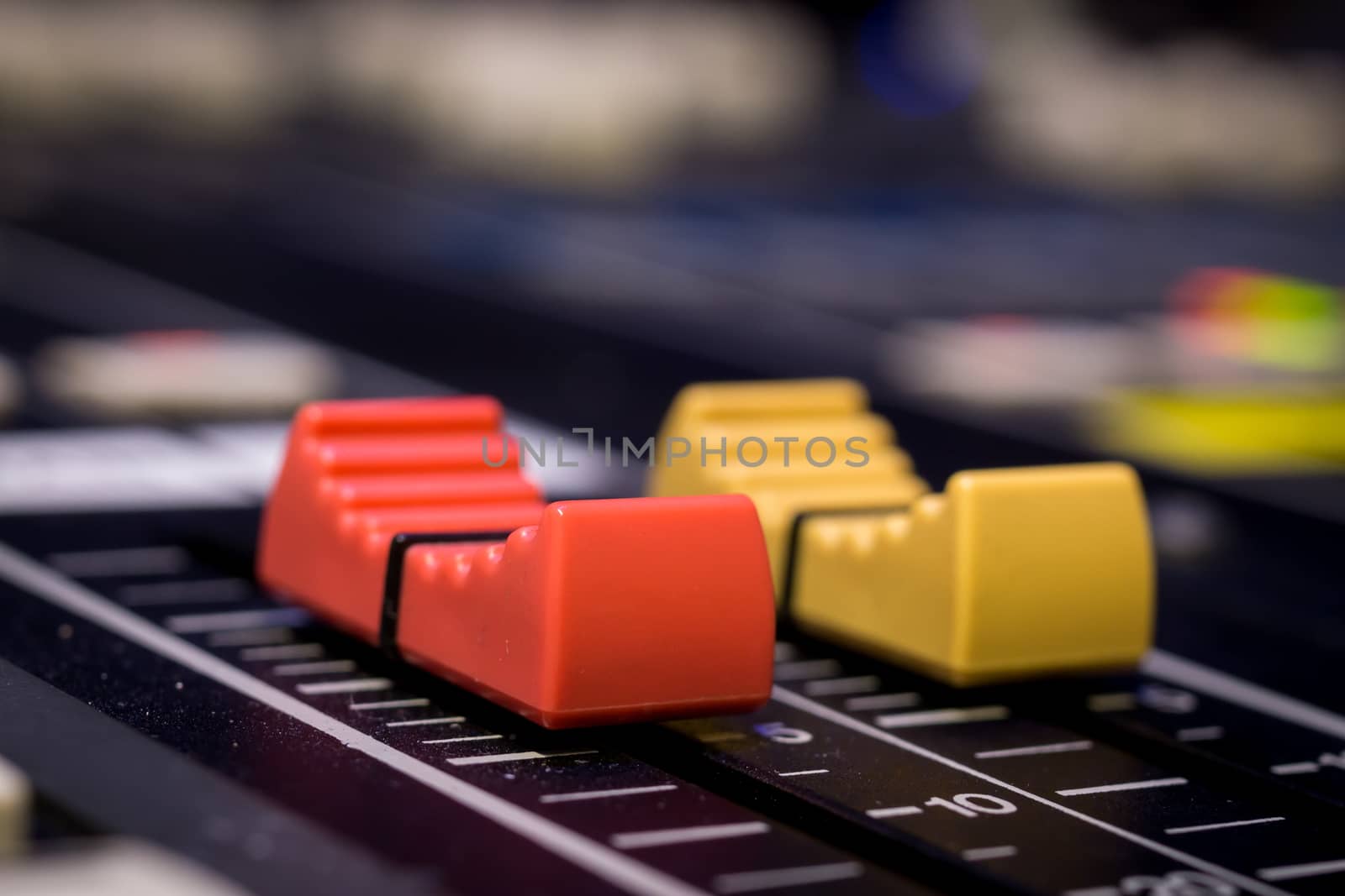 Audio Mixing Console Faders by ernest_davies