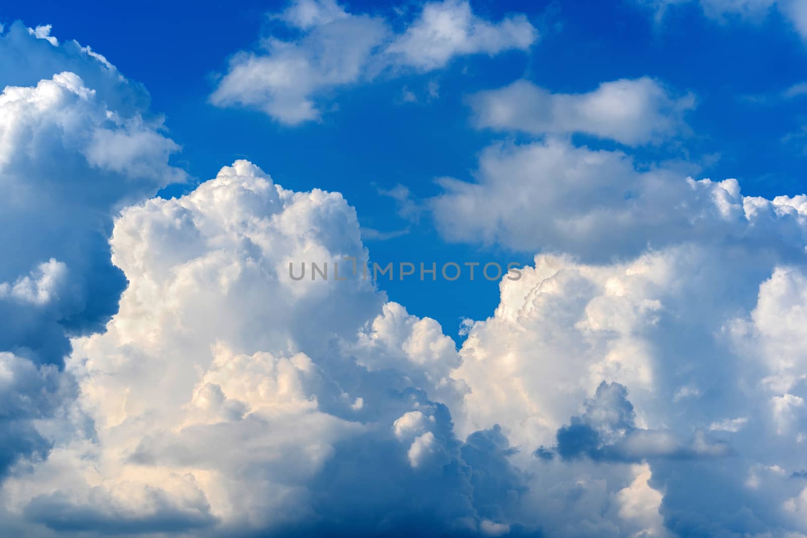 Blue sky with white clouds. Sky background. by gutarphotoghaphy
