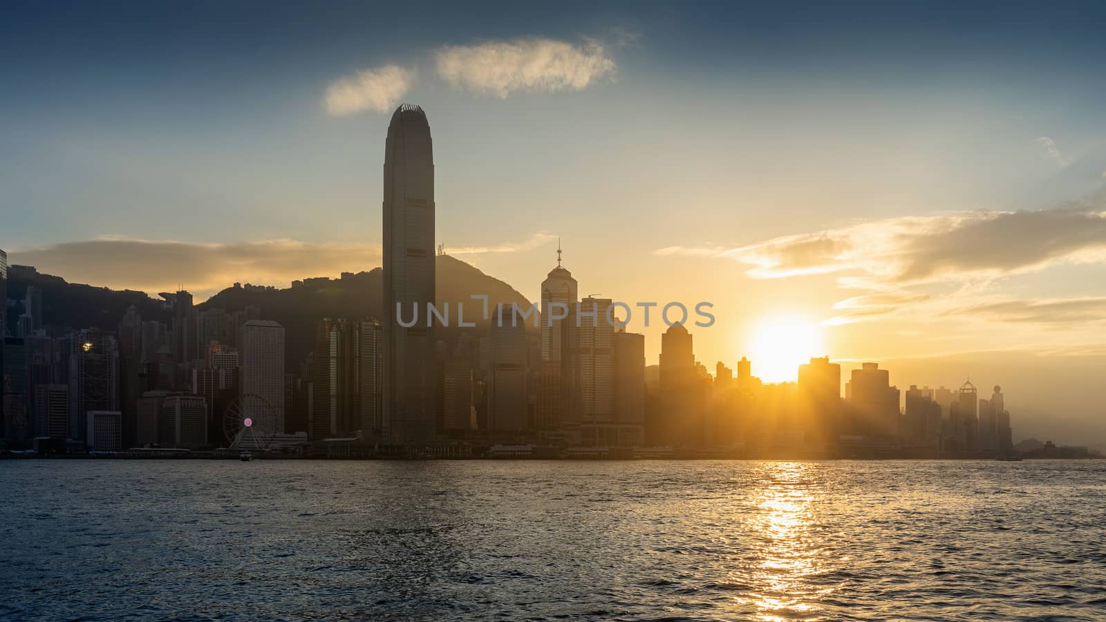 Beautiful sunset at Hong Kong.