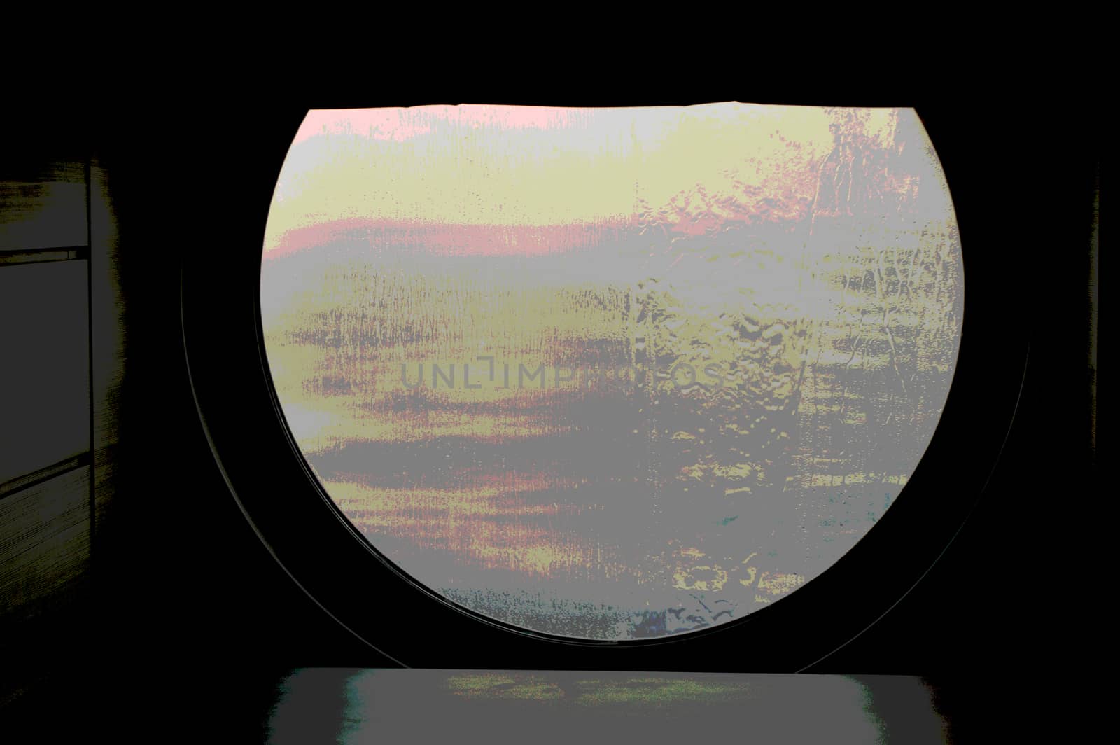 Round cruise liner window with poster effect and creative post-processing by claire_lucia
