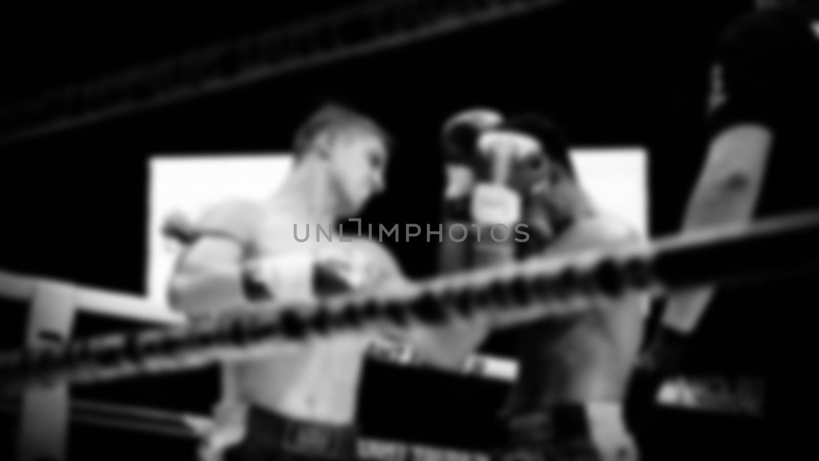 Blurred images of Thai boxing or Muay Thai on stage by gnepphoto