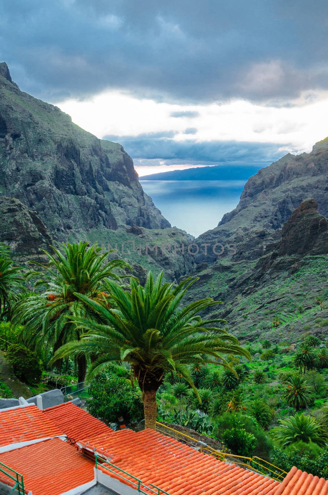 View from Masca village to the canyon and mountains, Tenerife, Canarian Islands