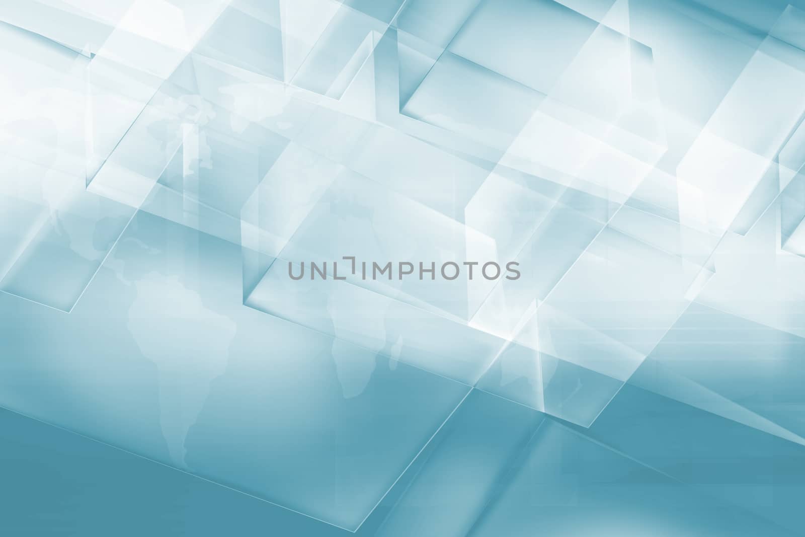 Abstract background with transparent 3d boxes, 3d illustration