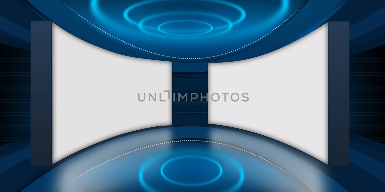 Abstract Empty 3D Studio Space Two Big Flat Screen TV Background by bluemoon1981