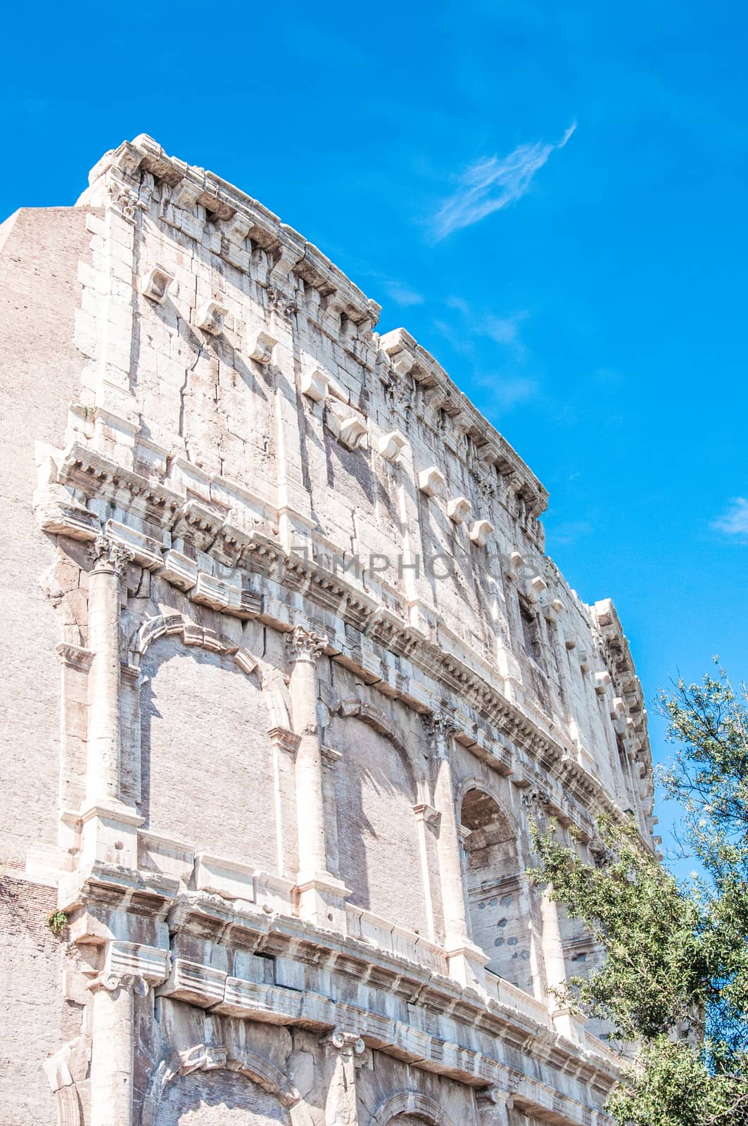 Exterior view of the Colosseum in Rome, Italy