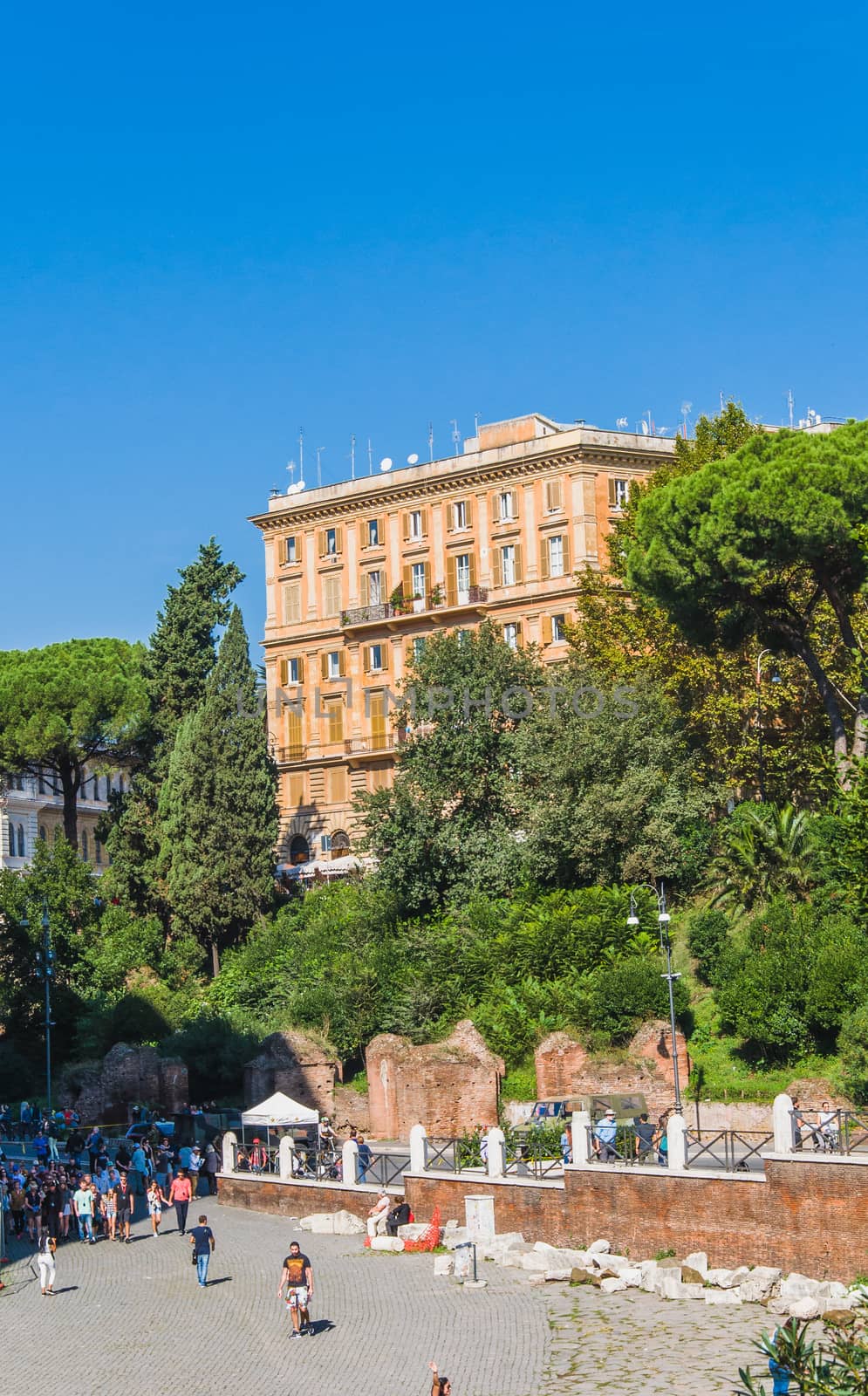 Roman Forum around the Colosseum in Rome Italy