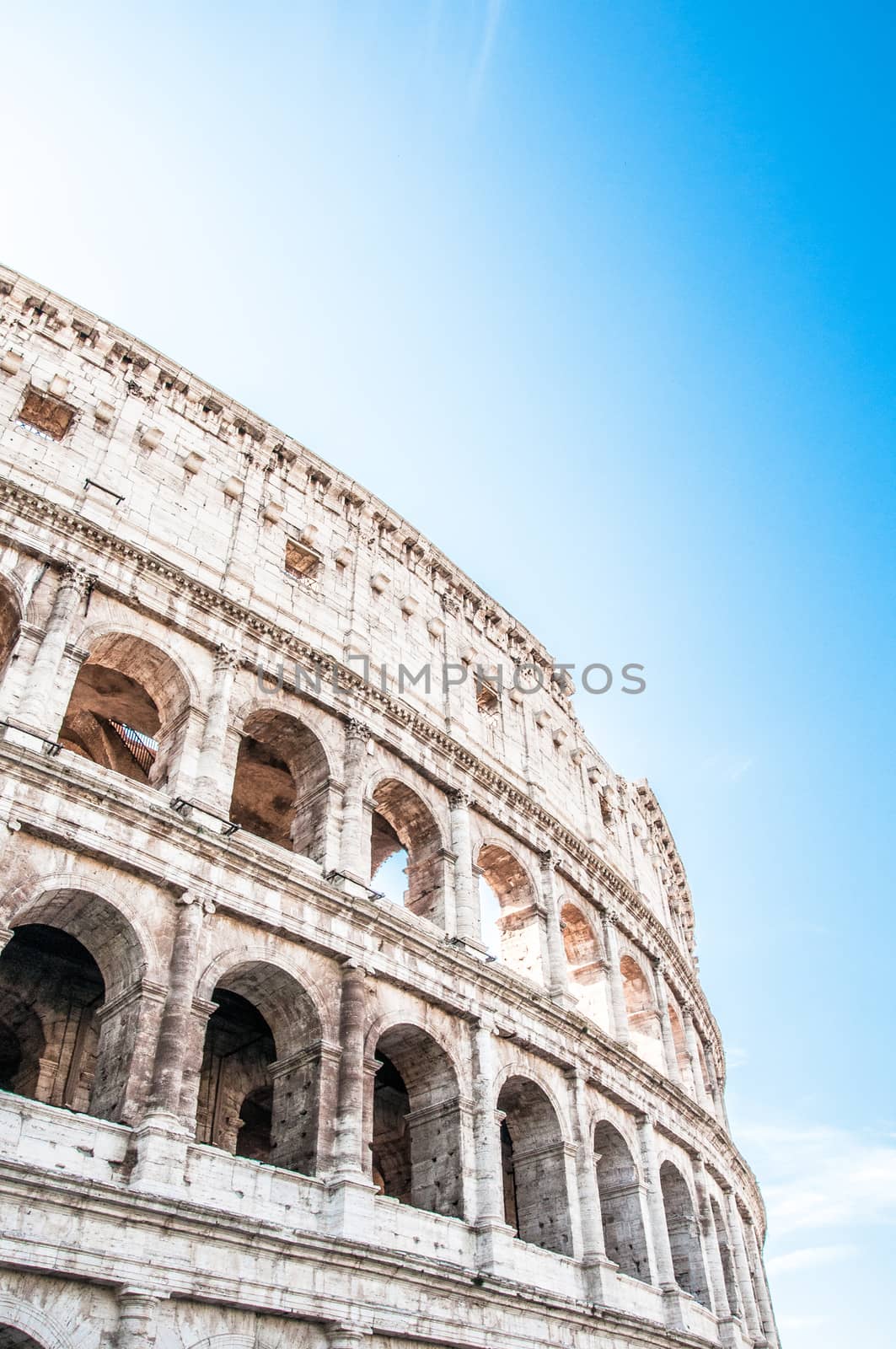 Exterior view of the Colosseum in Rome, Italy