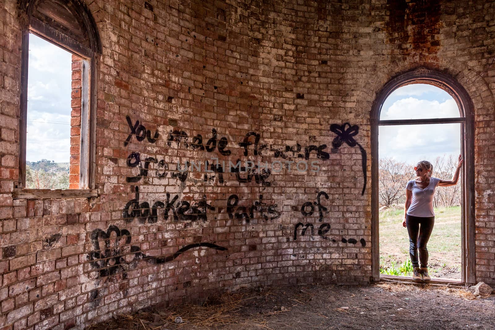 Exploring old ruins in rural Australia, wandering inside reveals hidden messages