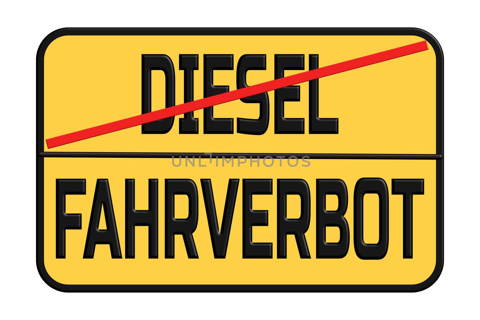 Driving traffic signs for diesel cars in Germany. Diesel Interdiction symbol