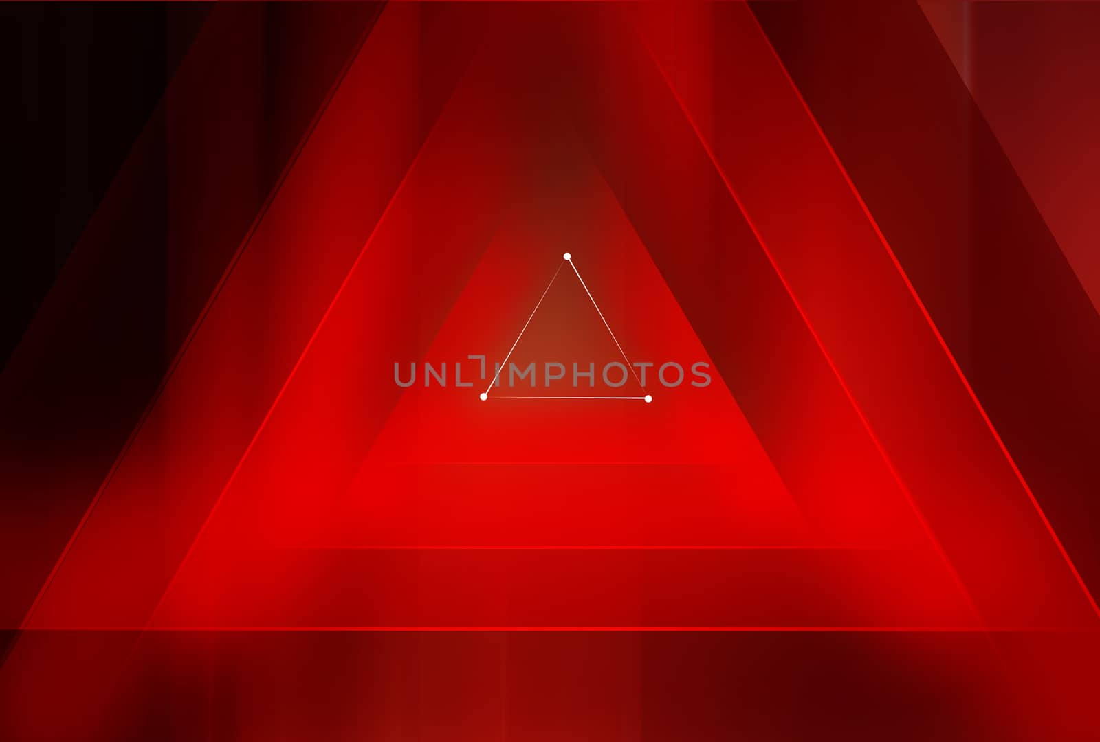 Abstract red theme background, multiple 3d triangles with depth background. 