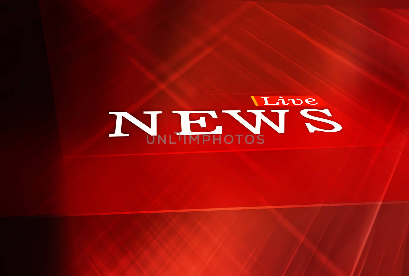 Abstract red theme background with live news text in depth, suitable for news topic