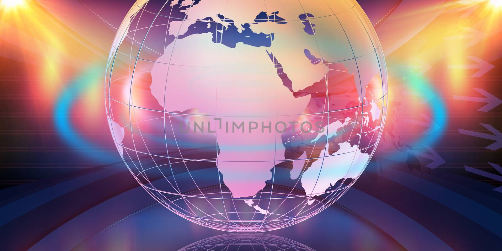 Big Earth Globe In 3D Studio Space Center, 3d Illustration