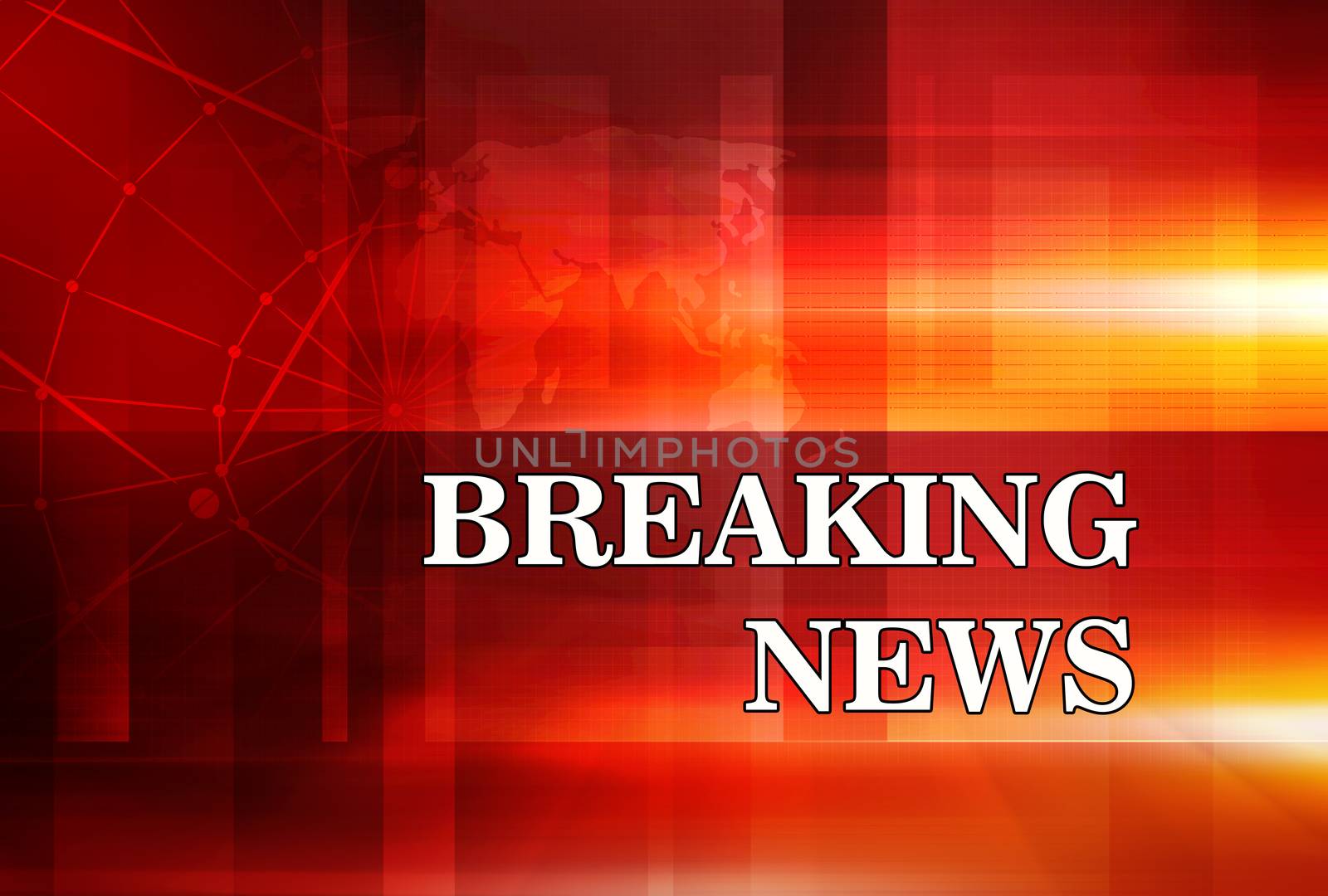 Graphical Breaking News Background with news text, Red Theme Background with White Breaking News.