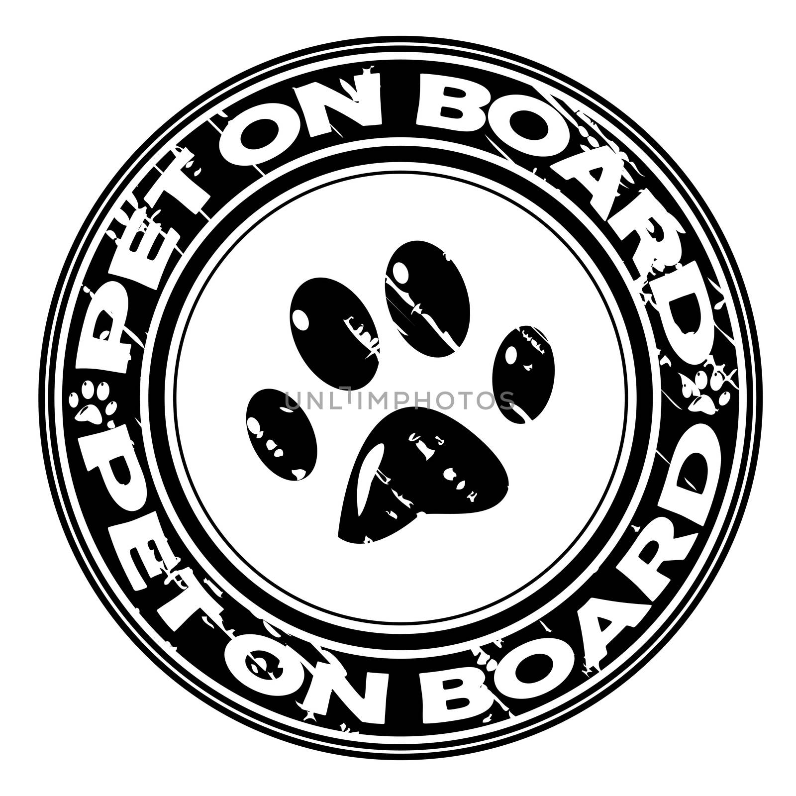 PET ON BOARD rubber stamp