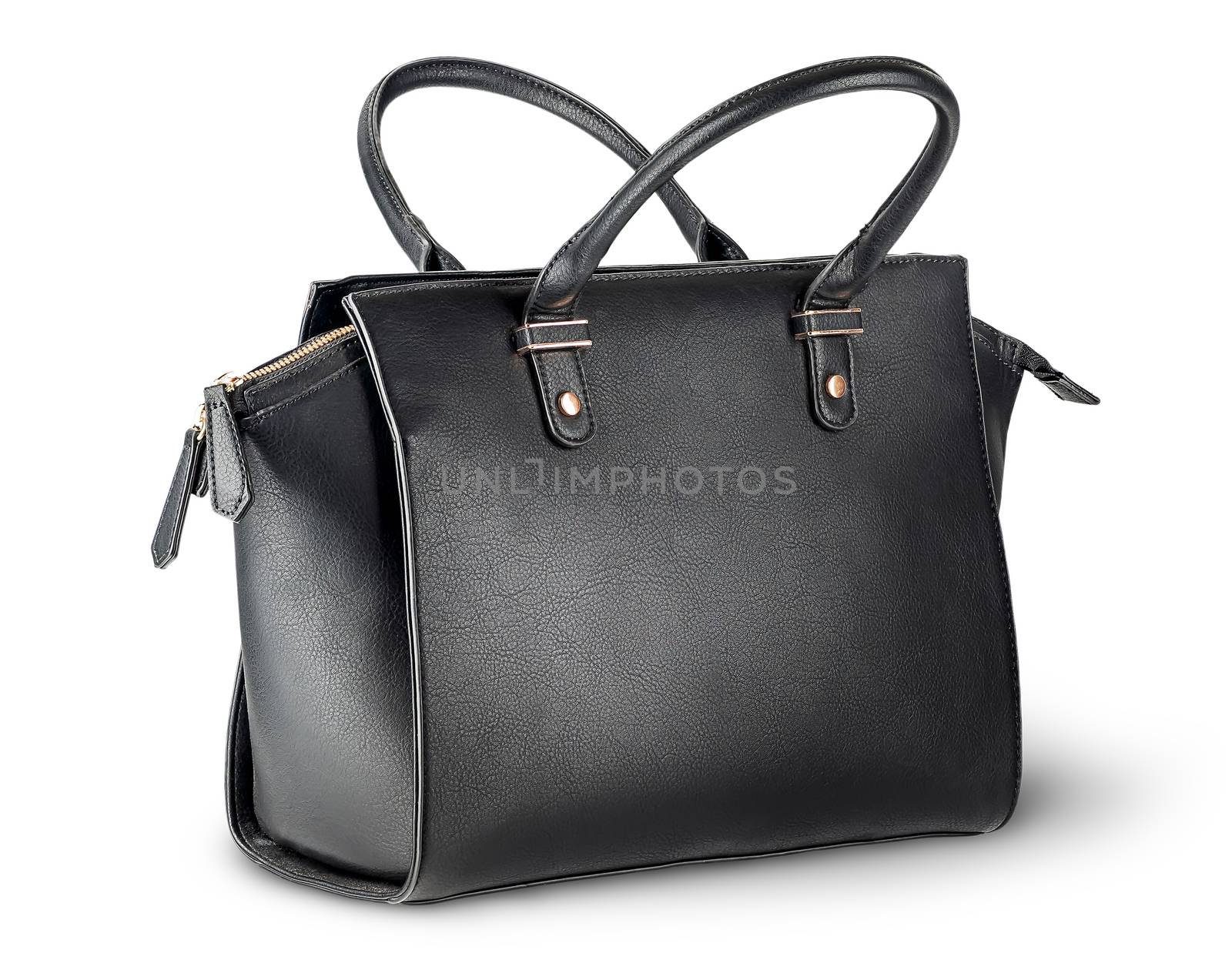 Elegant black leather ladies handbag by Cipariss