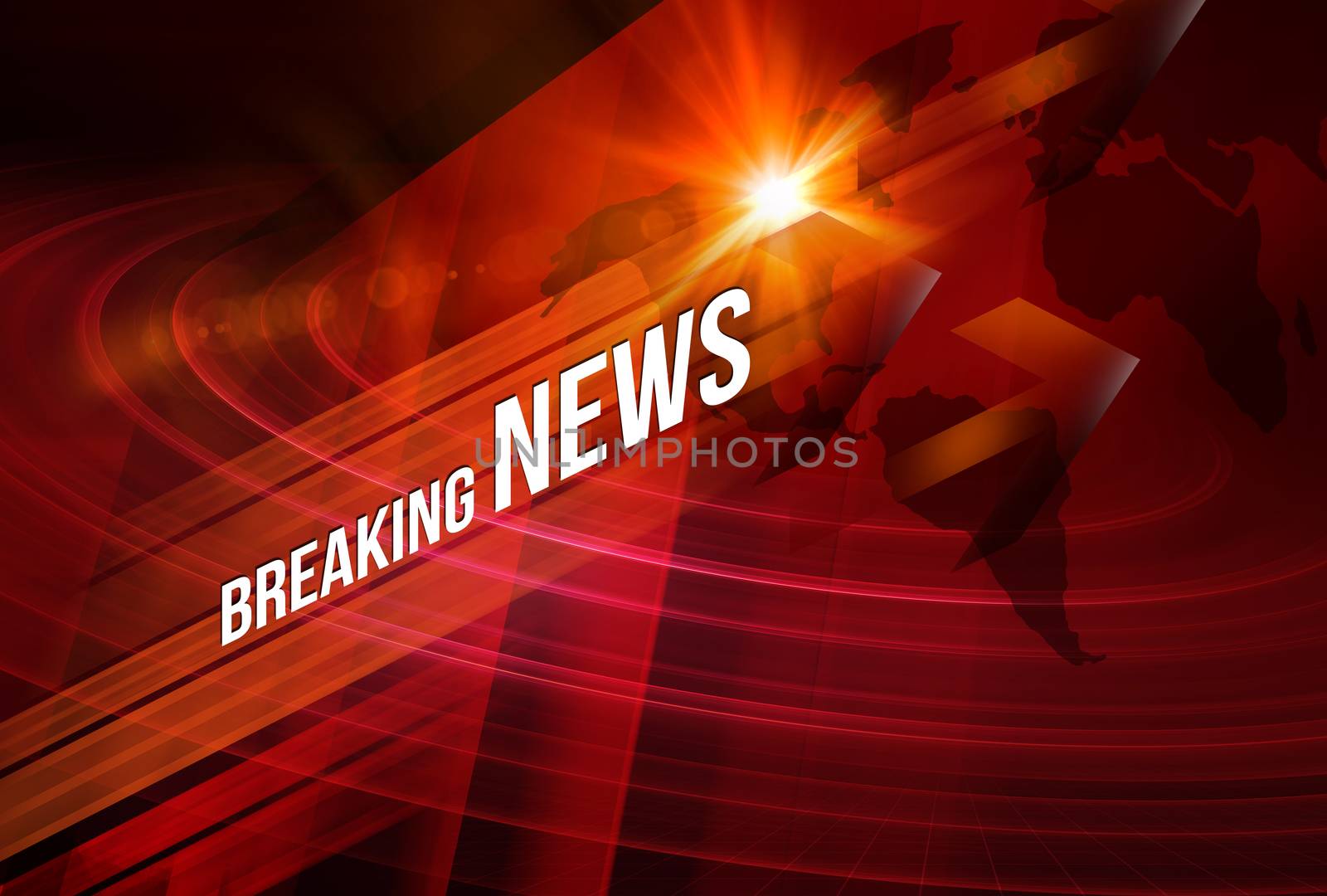 Graphical Breaking News Background with news text, Red Theme Background with White Breaking News.