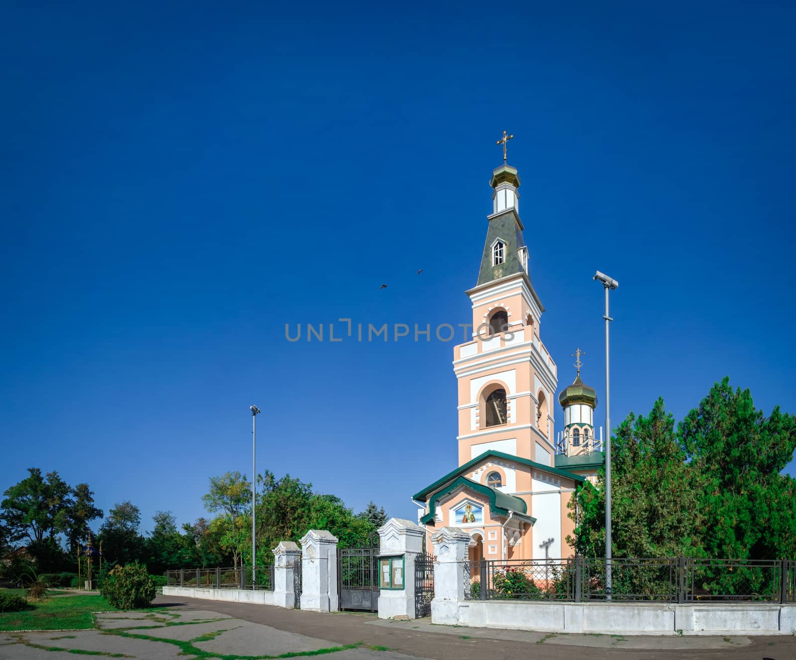 Ochakov, Ukraine - 09.22.2018. St. Nicholas Cathedral in Ochakov,  seaside town in Odessa province of Ukraine on the country's Black Sea coast.