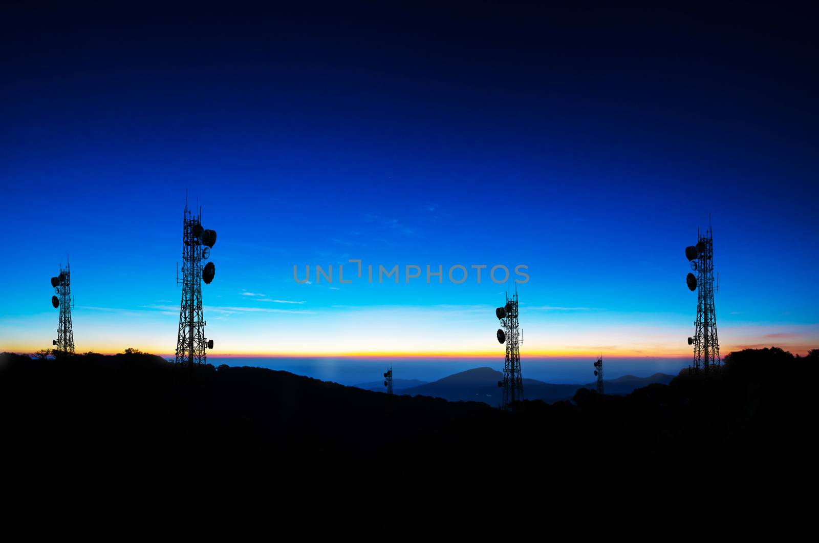 shadow phone antenna on nature background