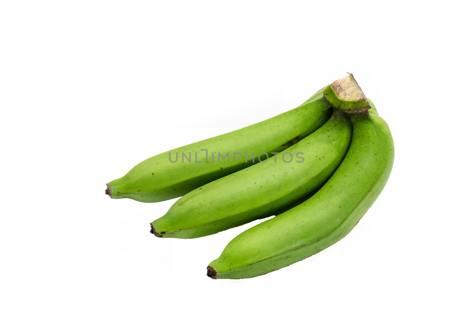 green banana bundle on a white background