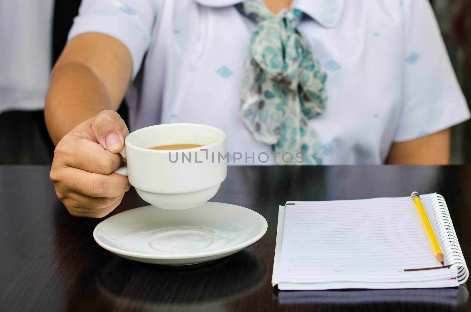 Woman drinking coffee