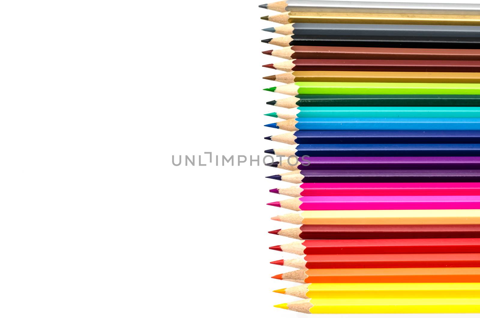 line of colored pencils by photobyphotoboy