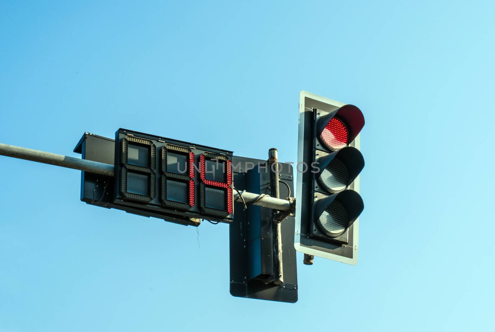 Traffic lights against sky backgrounds