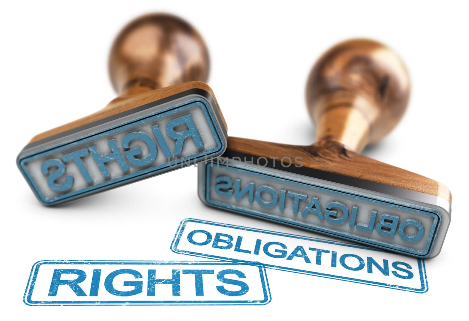 Rights And Obligations Words Over White Background by Olivier-Le-Moal