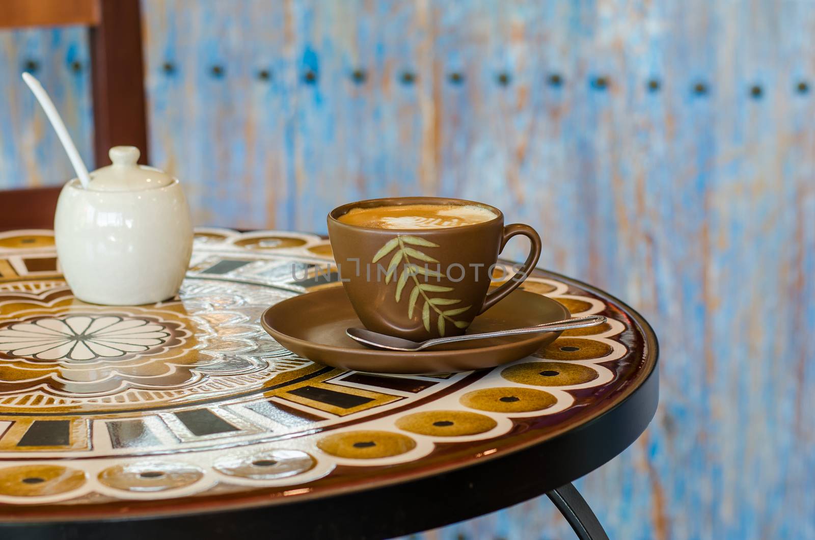 coffee on beautiful table background by photobyphotoboy