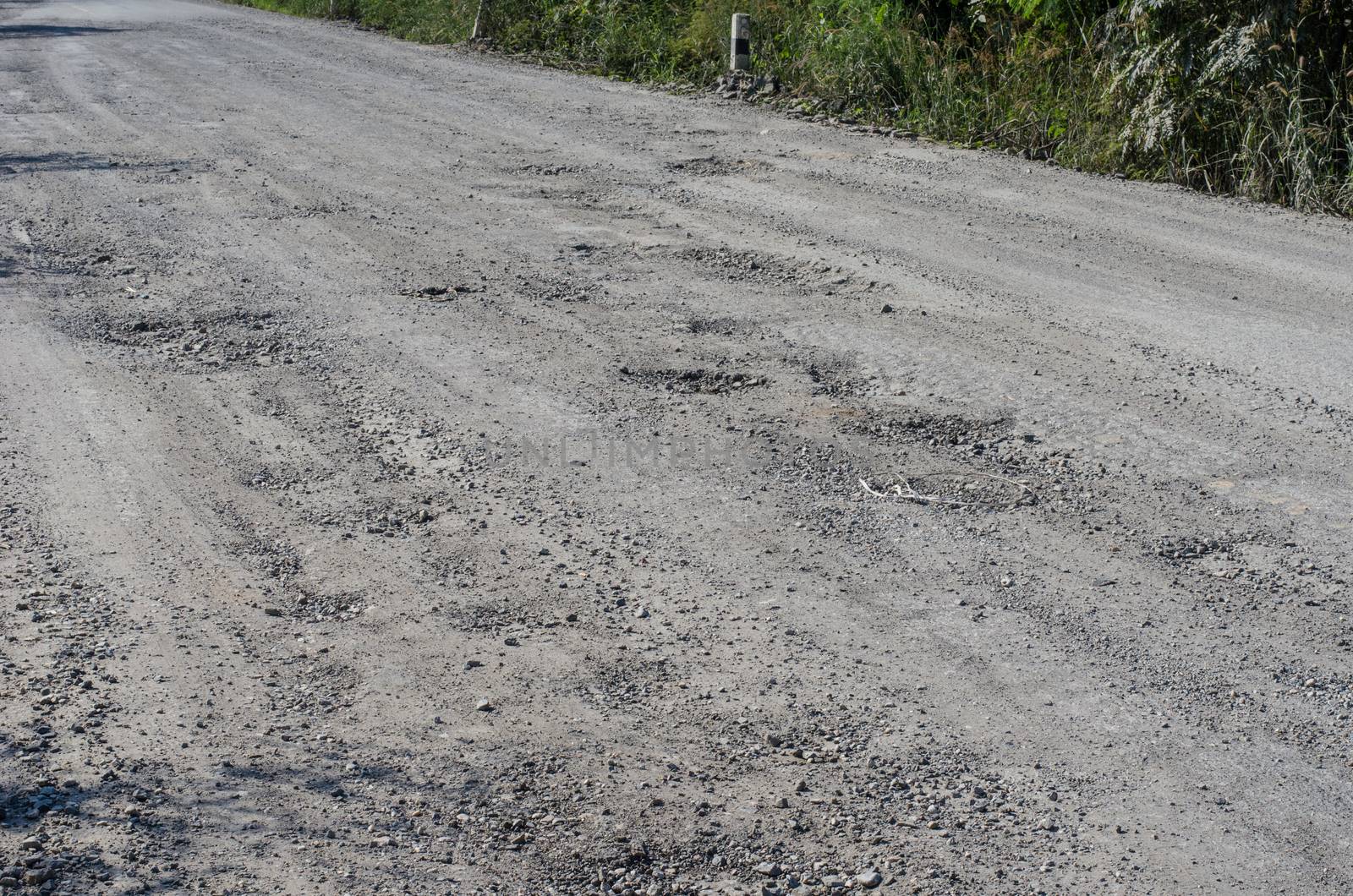 Road damage, with holes by photobyphotoboy