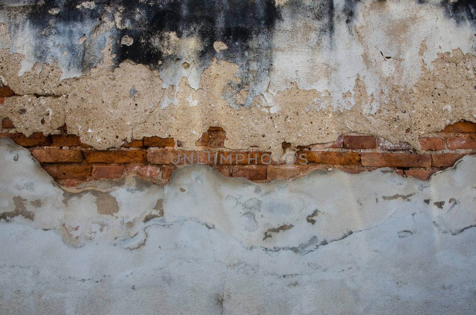 Cracked wall with an old plaster as a background