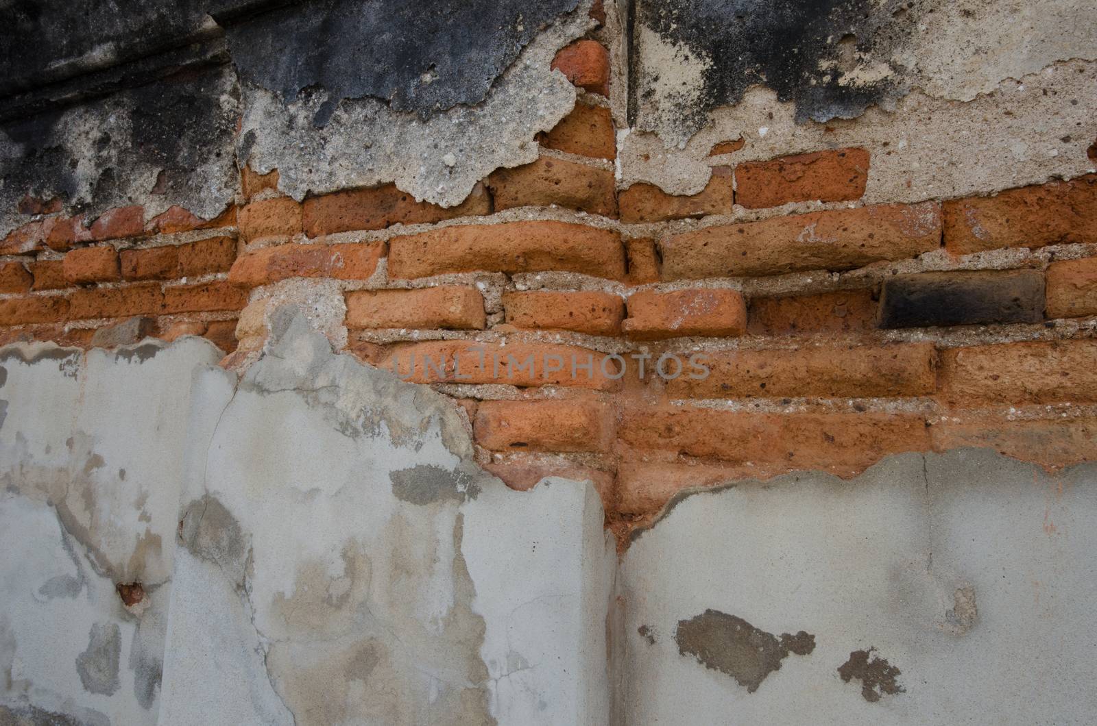 Cracked wall with an old plaster as a background