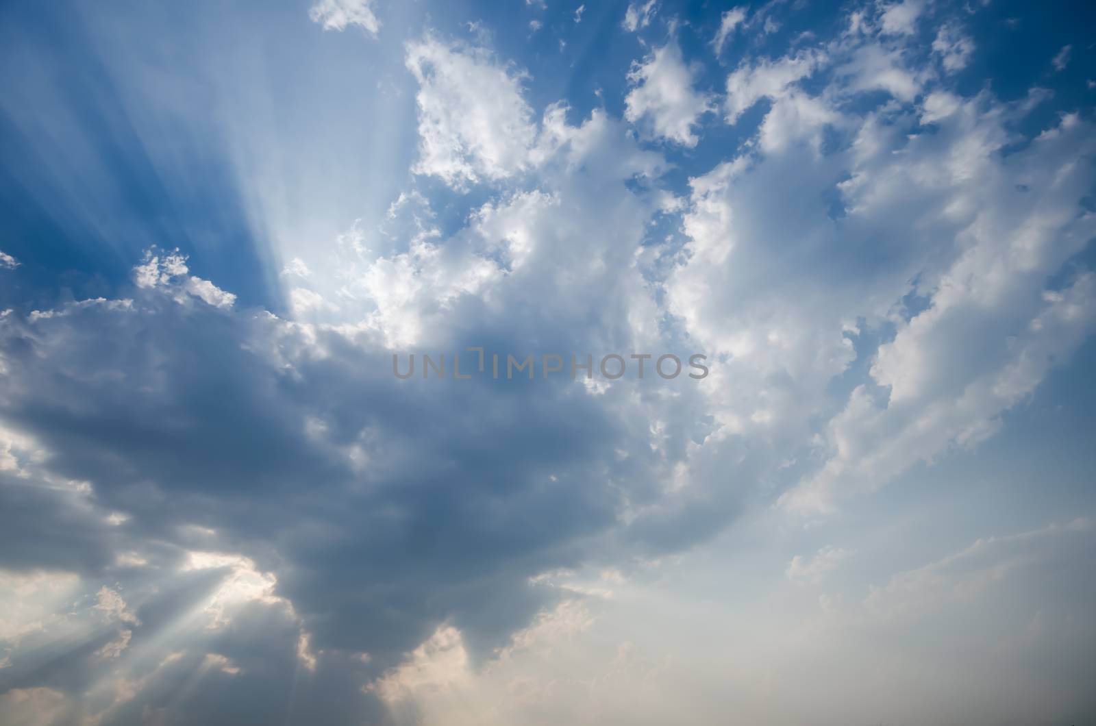 Cloudy with light emerging from the clouds, the light of hope by photobyphotoboy