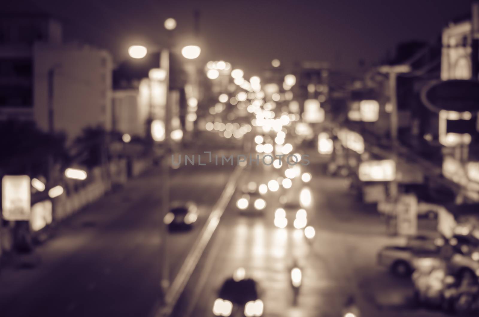 blur cars traffic on urban street tone vintage. by photobyphotoboy