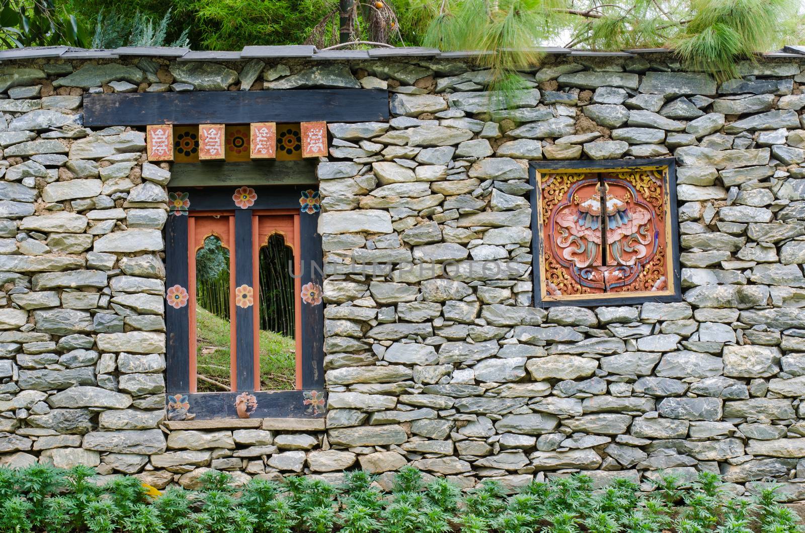 wall and window chinese old style.