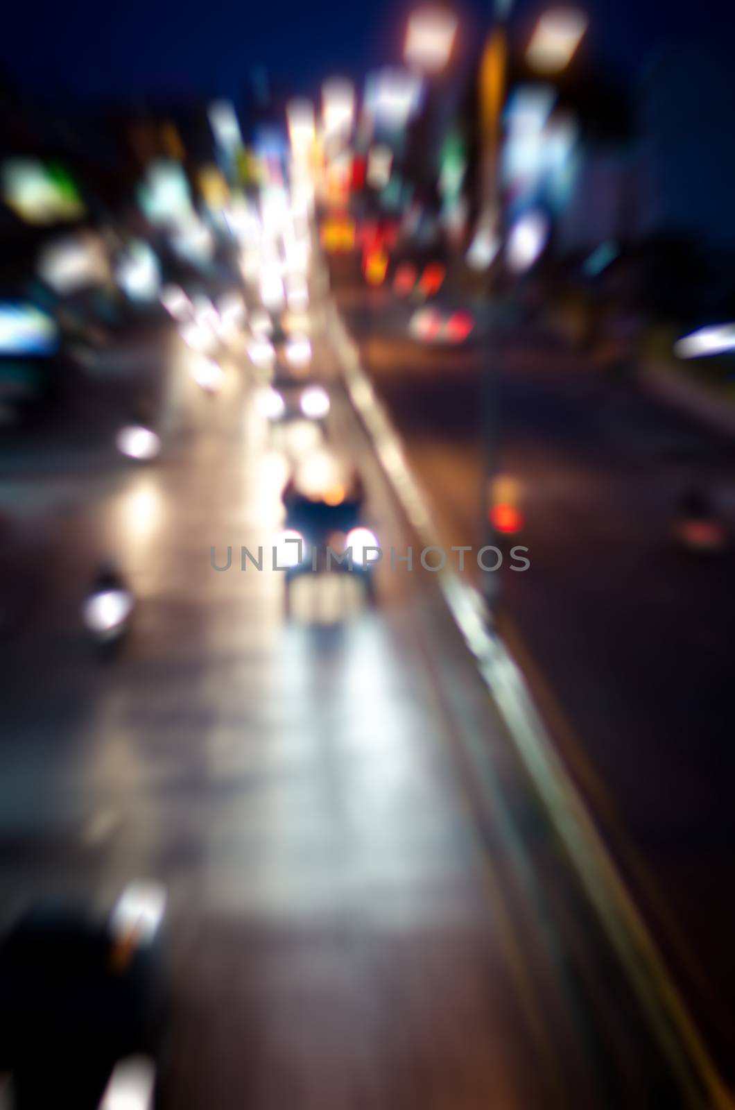 blur cars traffic on urban street tone vintage.