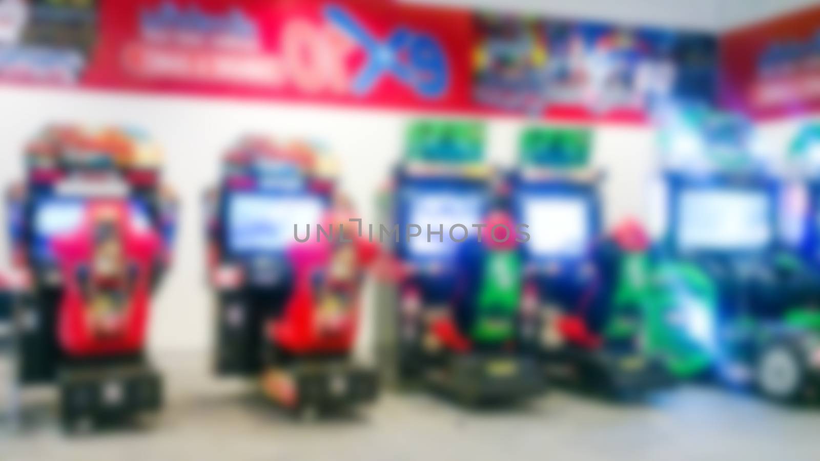Game Zone Box blurred in the mall