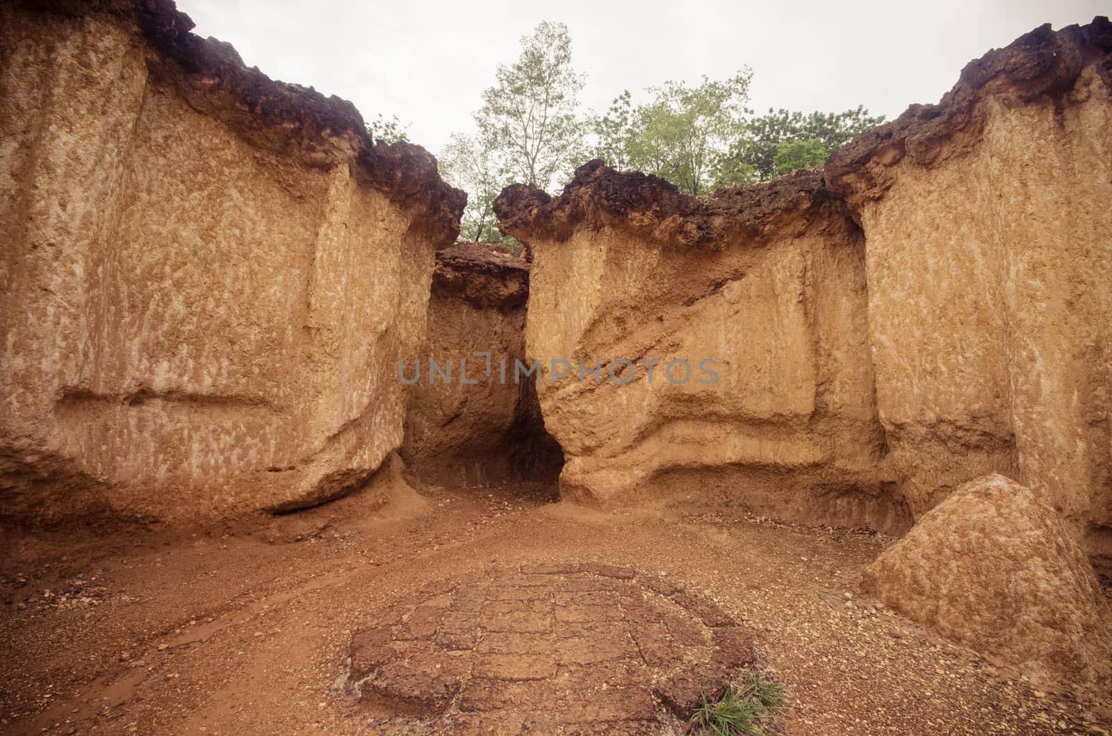 Phae muang phi side attractions terrain. Famous in Phrae province. Thailand,with the beauty of the rock formations of the terrain, the soil. And sandstone eroded naturally