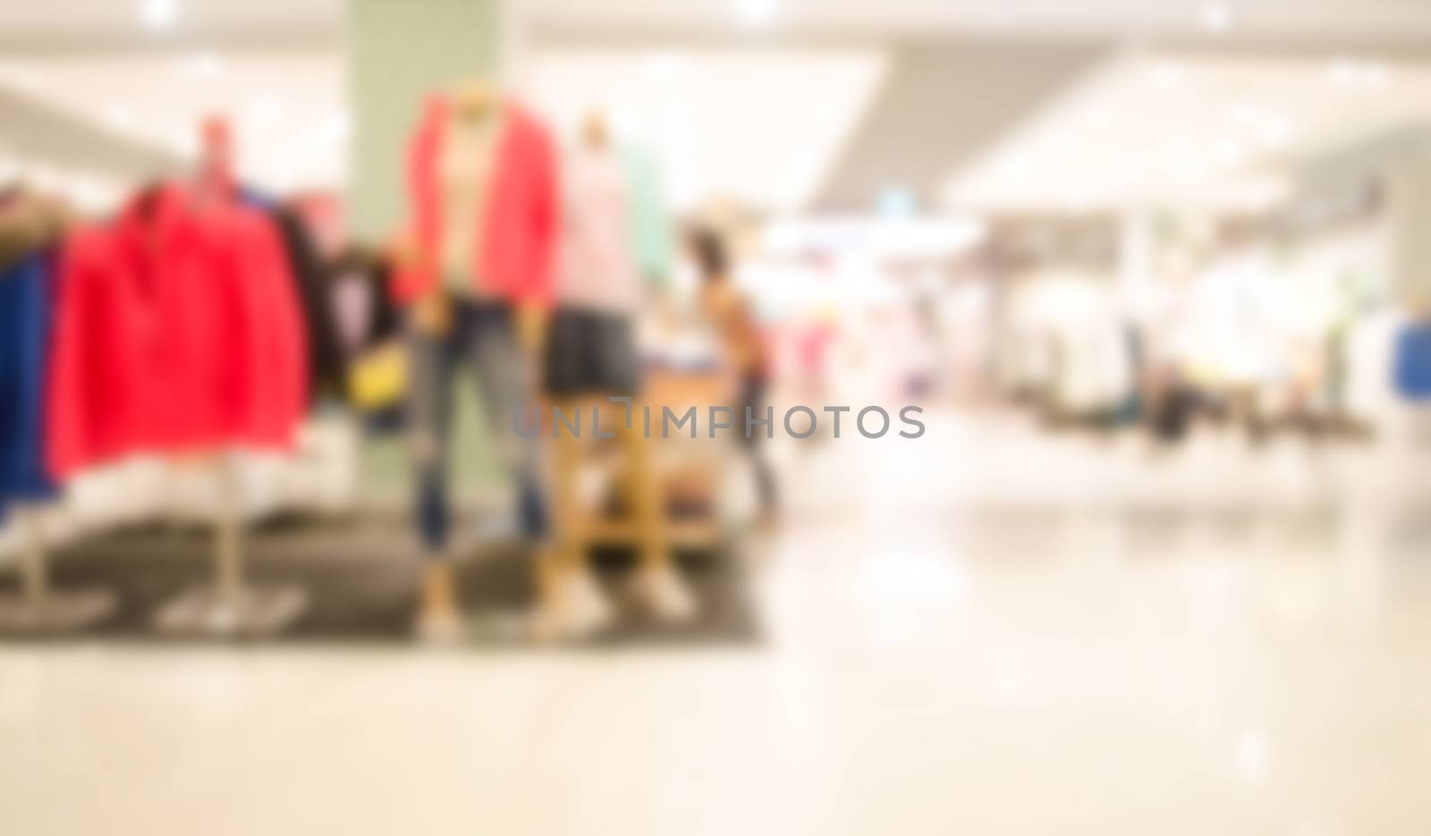 Blur the Clothing store in shopping mall.
