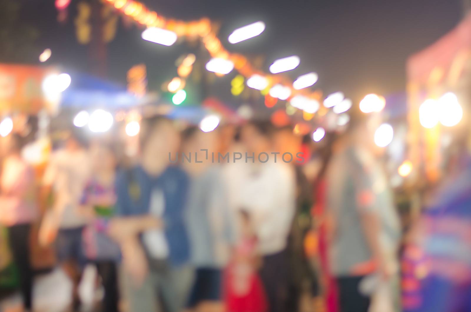 Blurred Crowd of people on street background, Vintage Toned Image.