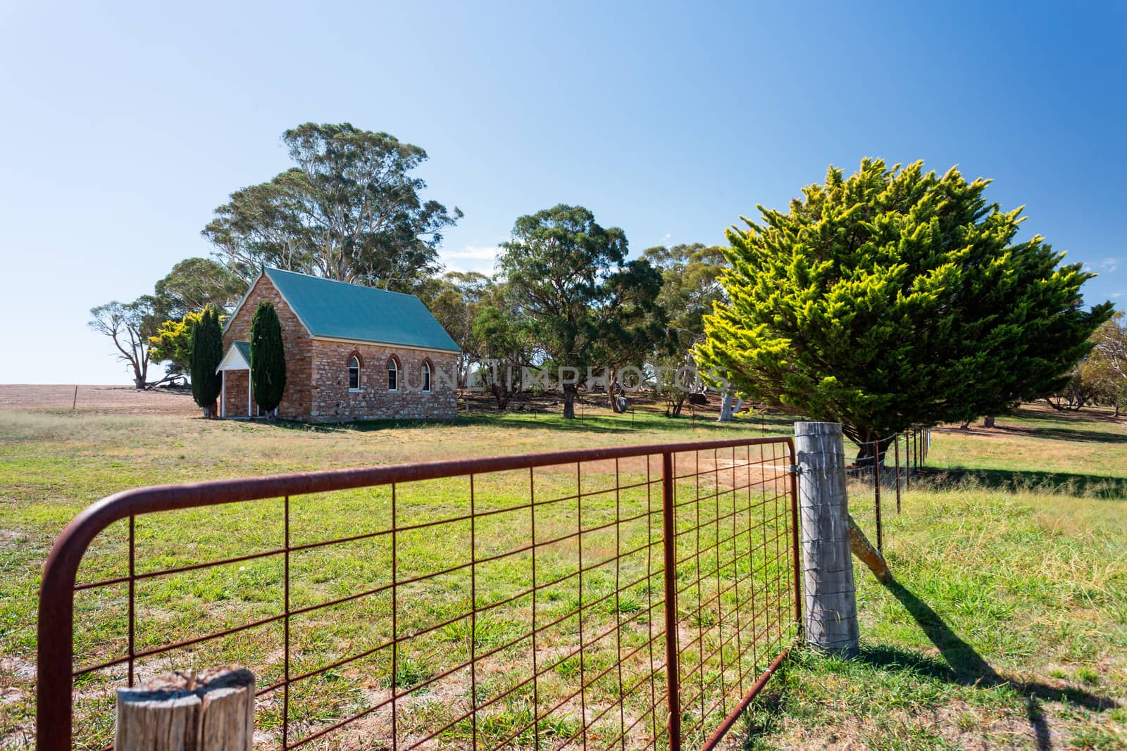 Quaint little stone church in outback rural Australia