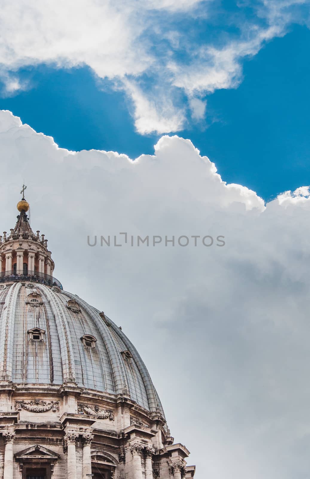 St. Peter's Basilica in Rome on St. Peter's Square from Rome to Vatican in Italy