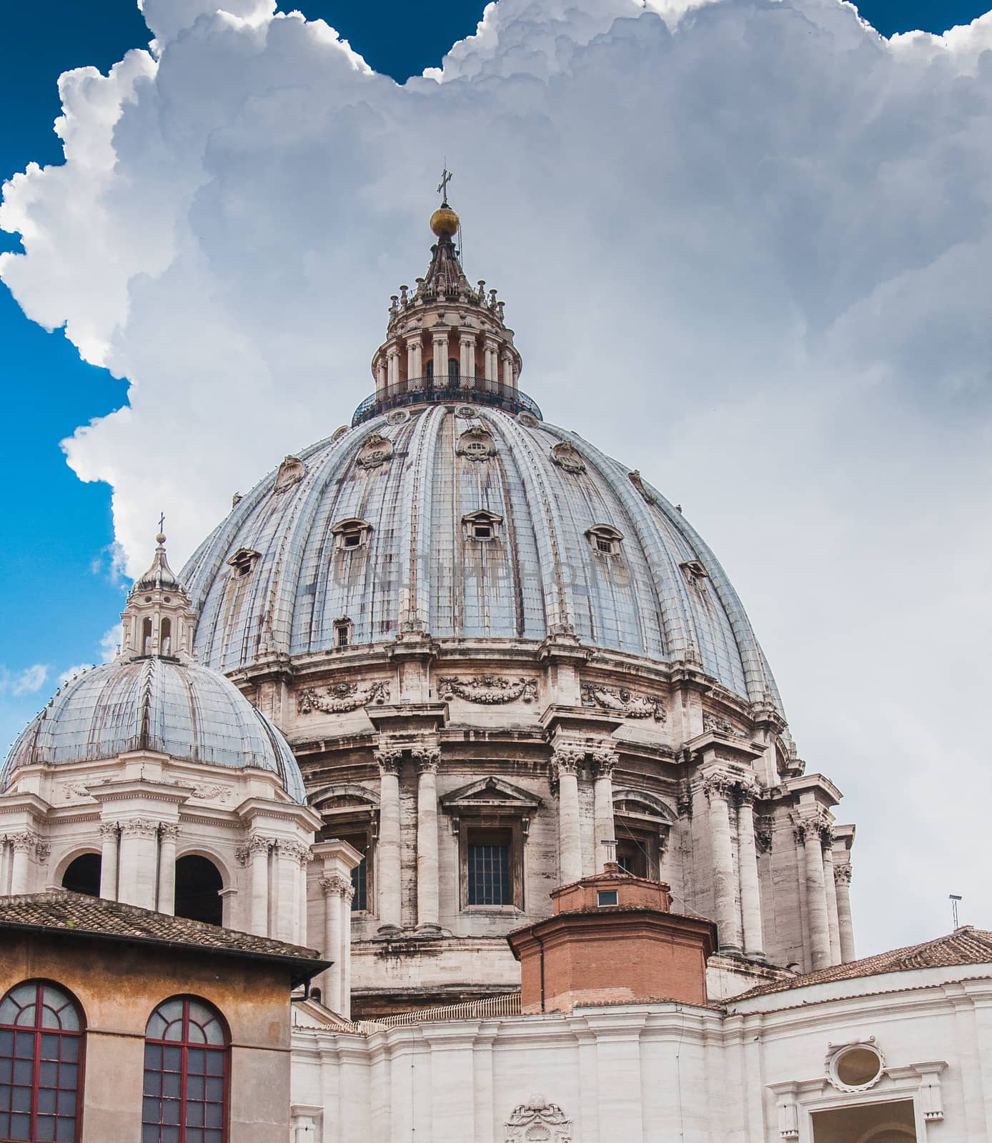 St. Peter's Basilica in Rome on St. Peter's Square from Rome to Vatican in Italy