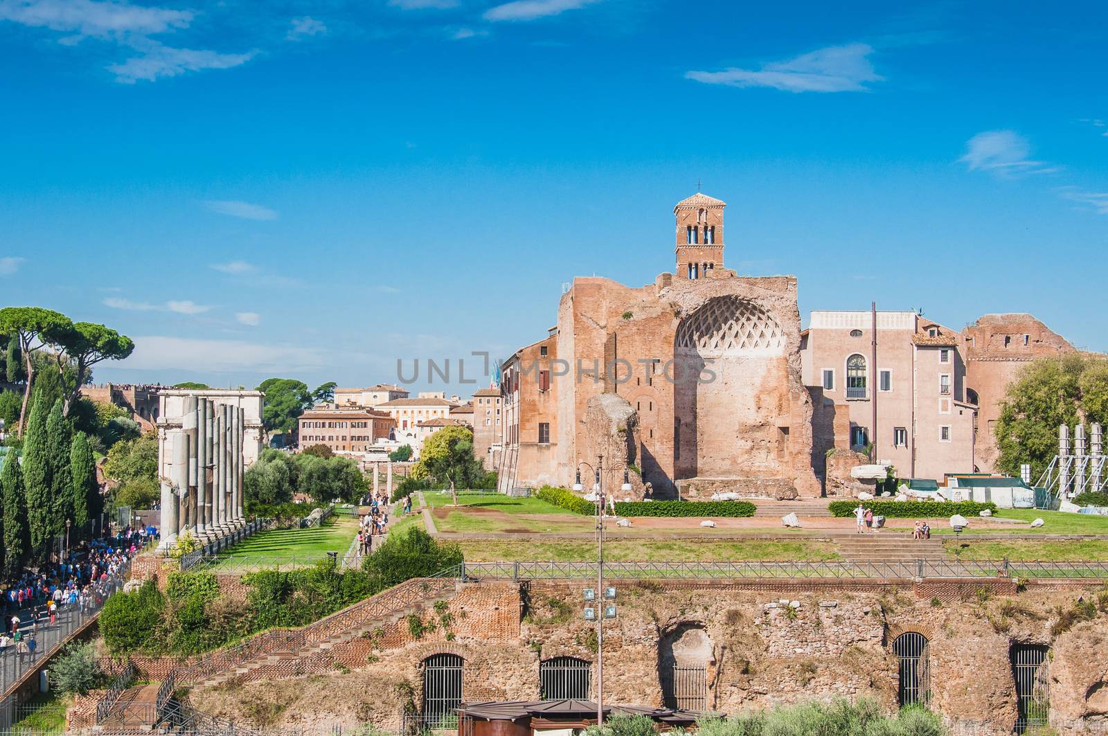 Roman Forum around the Colosseum in Rome Italy