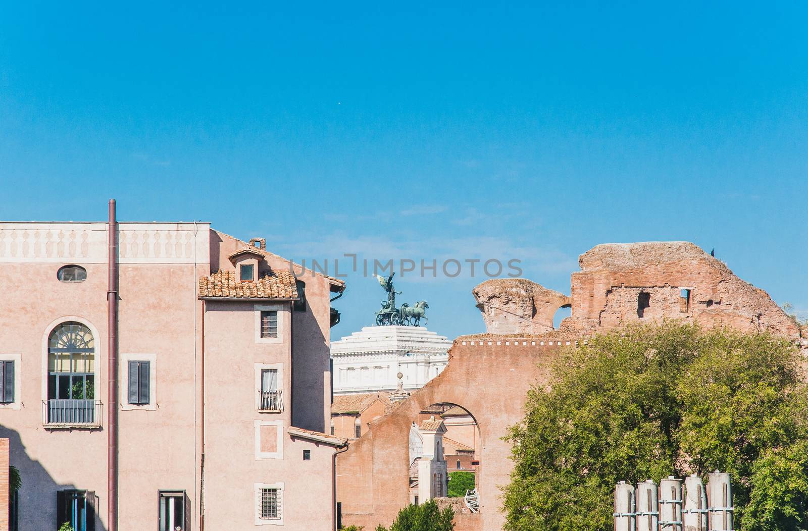 Roman Forum around the Colosseum in Rome Italy