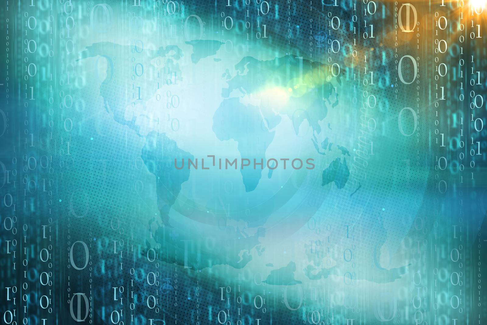 Digital binary Code Background. 3d Illustration