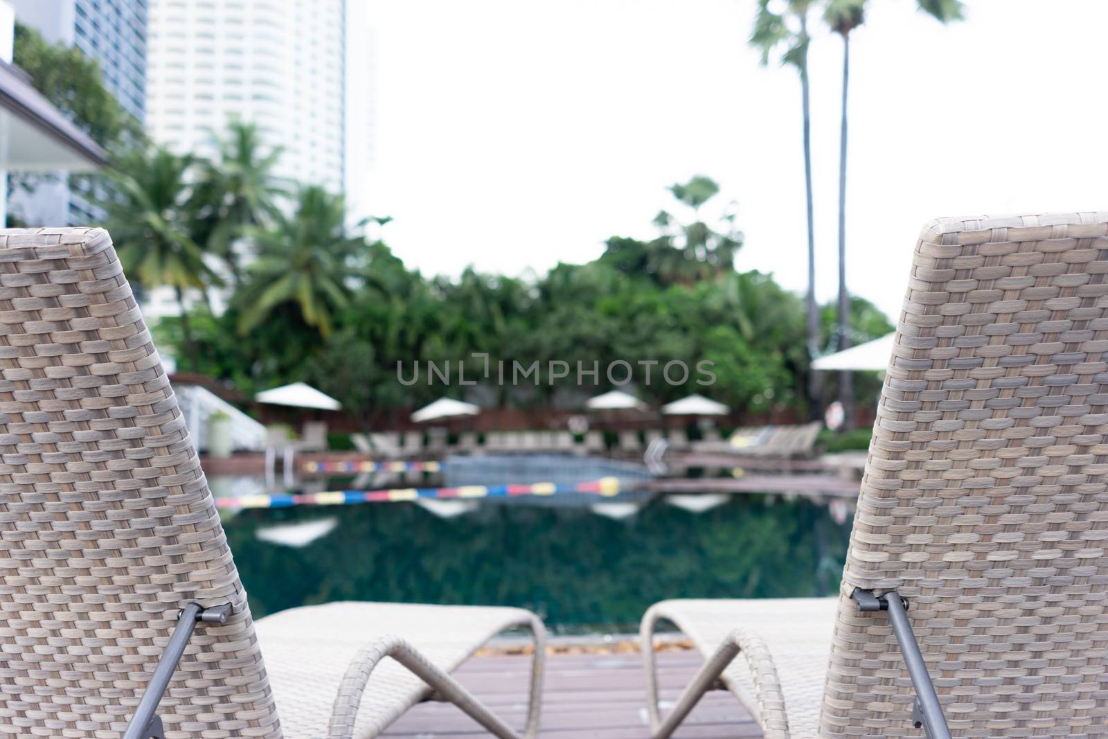 Swimming pool. Luxury hotel in Pattaya, Thailand. Summer beach v by littlekop