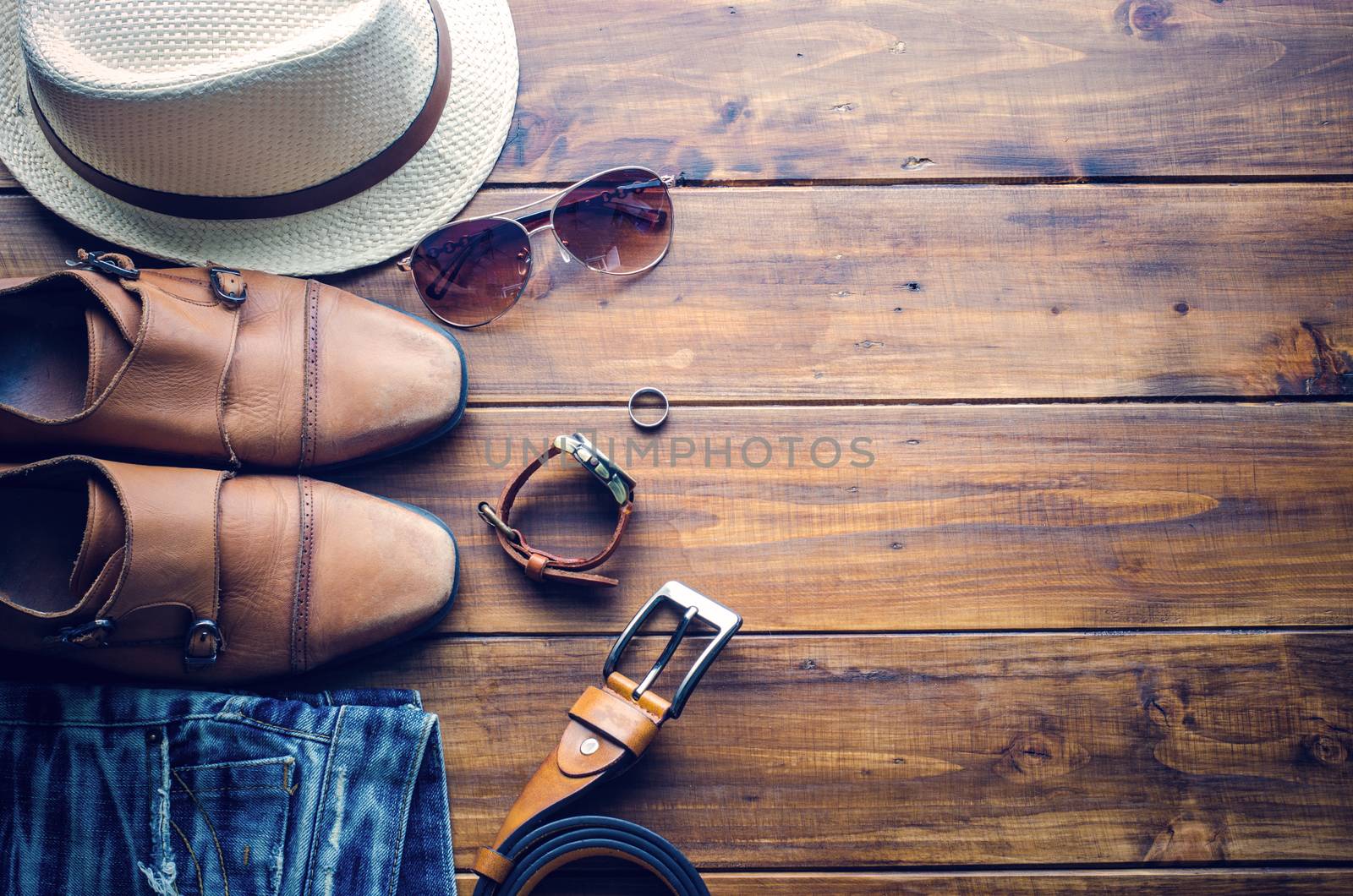 Clothing for Men on the wooden floor